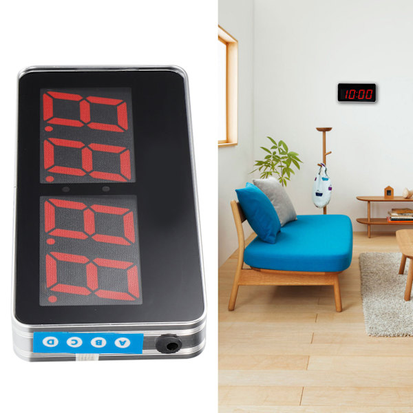 Modern USB-driven lysande LED-klocka för hem, vardagsrum, kök, kontor, DC5V EU-kontakt 110-220V