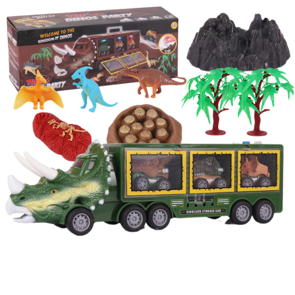 Toyvelt Dinosaur Leksaker för barn 3-5 - Dinosaurie lastbilsbärare leksak med 15 dinosaurier -De bästa dinosaurieleksakerna