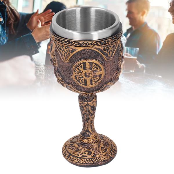 Nordisk Vinglass i Harpiks med Rustfritt Stål Unik Retro Ølkopp for Cocktails Whisky Rødvin