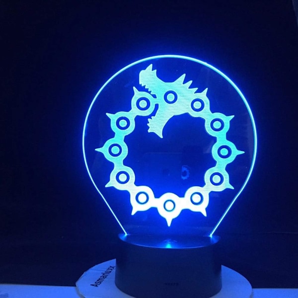 Anime Lampe Illusion Lys LED Natlampe Escanor De Syv Dødelige Synder Ban Meliodas Dragen Wraith Ræv Griskhed OSO Grizzly 3D til Børn