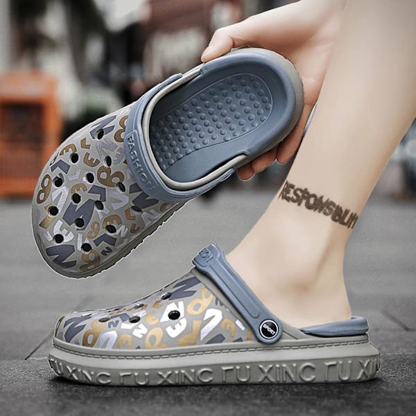 Herre og dame haveclogs, sommersandaler, lette, skridsikre vandresko, unisex voksenclogs til pool, strand, have, køkken og bad Grey 9inch 9 Women/8 Men