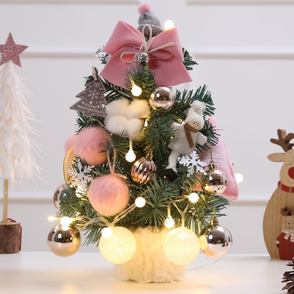 Pieni joulukuusi LED-valoilla 35 cm pöytätasoiset joulukuusella koristellut lahjarasiat kotitoimistobaariin kodin ruokapöydän sisustus