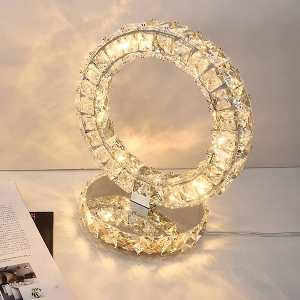 To-farvet bordlampe i rustfrit stål, natbordlampe, dekorativ bordlampe til skrivebord, gave, lille, europæisk standard