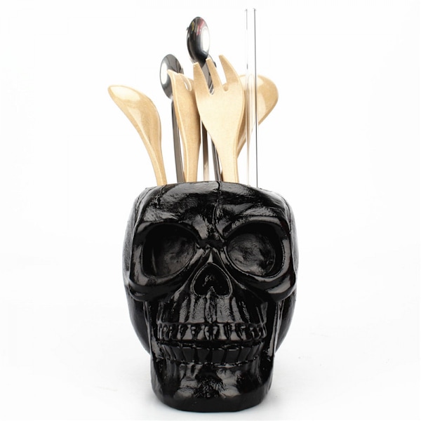 Sort Pen & Blyantholder Skeletnøgleholder Makeupbørsteholder Blomsterpotte Hjemmekontor Skrivebordsartikler