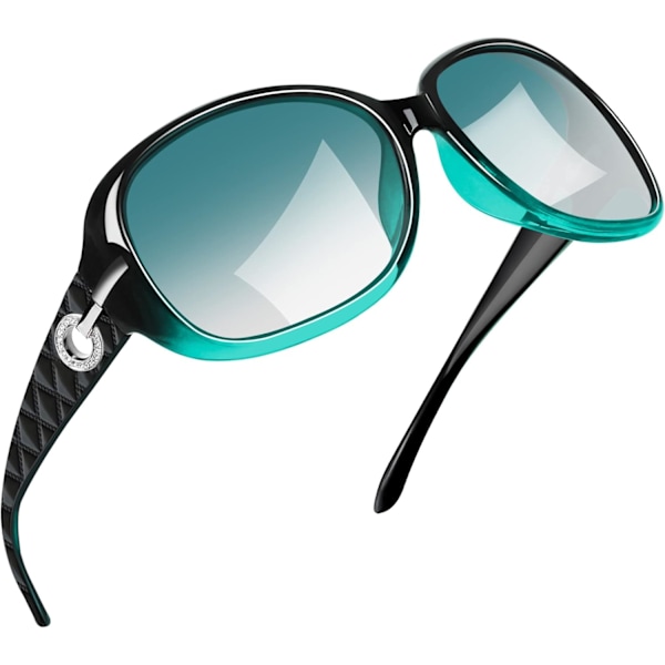 Jackie solbriller Oversized Shades til kvinder Trendy Big Rectangle solbriller UV-beskyttelse solbriller gradient Green