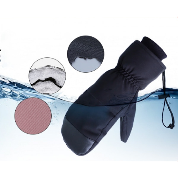 Snowboard Handsker Indre Fem Fingre Varme Touch Screen Vandtætte Ski Handsker - Hvid,M