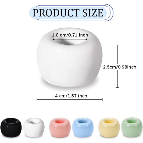 Mini Keramisk Tandbørsteholder Stativ til Badeværelse Forfængelighed Bordplade, Håndlavet Par Tandbørste Hovedholder, Barbermaskineholder og Kontor Penneholder, B Black white