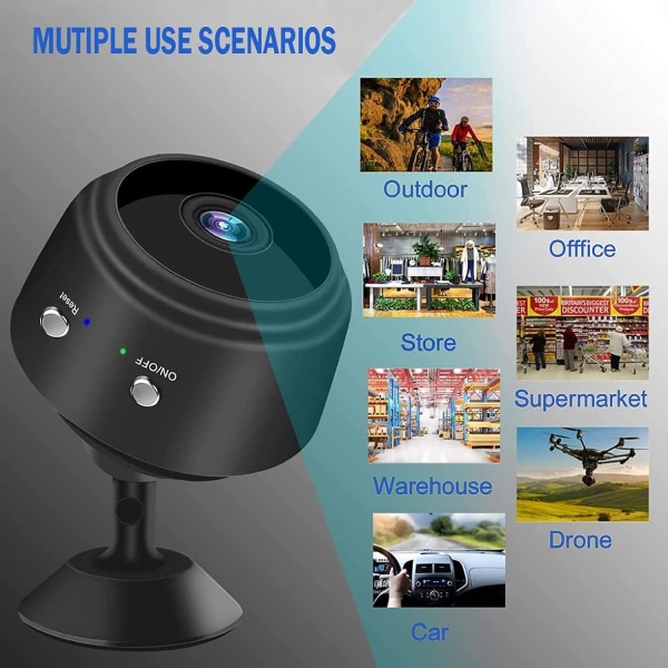 Spionkamera-Dold Mini Spy Camera-Trådlös WiFi-kamera med fjärrvy med ljud och video Live Feed Hidden Cam HD-kameror för inomhusbruk utomhus
