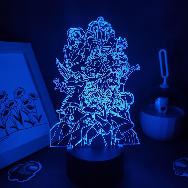 Anime Lampe Illusionslys LED Nattelys Lampe Escanor De Syv Dødelige Synder Ban Meliodas Dragen Wraith Fox Griskhet OSO Grizzly 3D for Barn