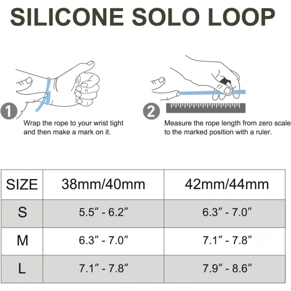 For Silikon Solo Rem, Kompatibel Apple Watch Rem 38mm 40mm 41mm 42mm 44mm 45mm, Elastisk Silikon Flettet Elastisk Sportsrem For iWatch Serie