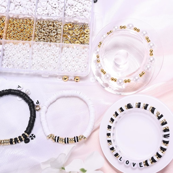 Armbandssats vänskap guld pärlor lera pärlor smycken och armbandssats för tonårsflickor charm armbandssats med bokstavspärlsats för Multicolour2