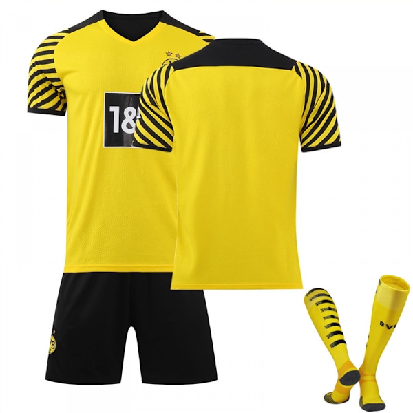 21-22 Uusi Dortmund Kotipaita Set Lapset Aikuiset Jalkapallo Jalkapallopaita Trainin Paita Puku Blank XS