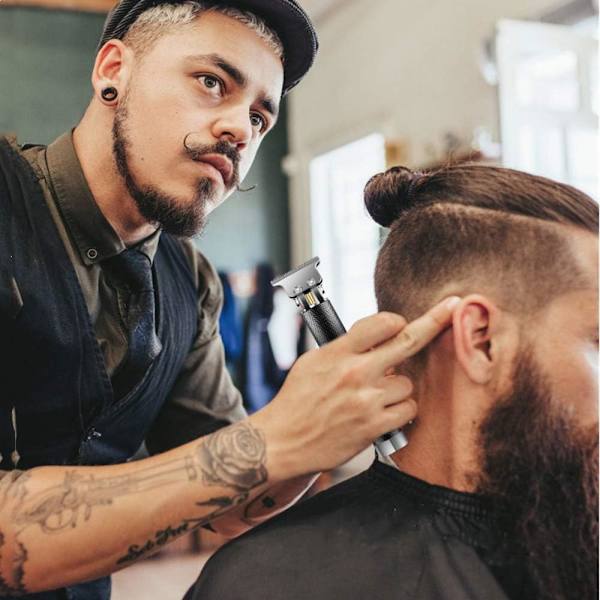 Winnieindustries hårtrimmers för män, klippmaskiner för hårklippning, sladdlös barberhårstrimmer, elektrisk T-blad grooming kit för skägg, huvud och F Silver