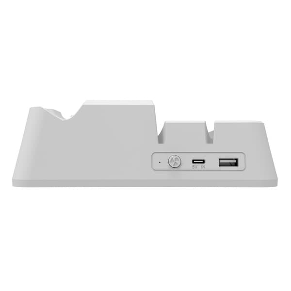 PS5 tilbehør kølestativ med headsetholder og AC-adapter, til PS5 Disc & Digital Editions Dual Controllers oplader, hvid