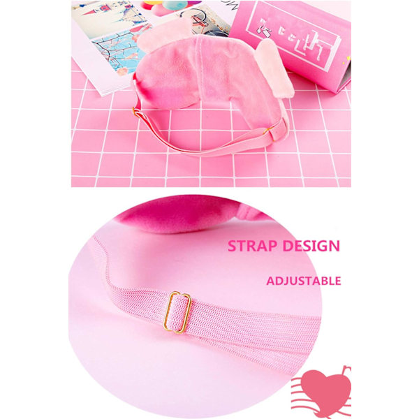 Söt Djur Nyhet Rosa Gris Ögonmask för Sömn Gris Sovmask Ögonmask för Sovande Kvinnor