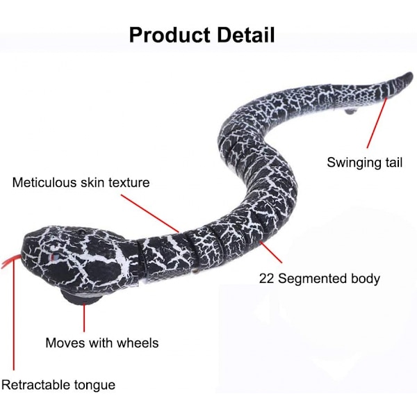 Realistisen kauko-ohjattavan RC-käärmelelun nopea liikkuva simulaatio Väärennetty Rattlesnake Robottilelu Paristokäyttöinen Käärme-Munan Ohjain USB-ladattava Käärme