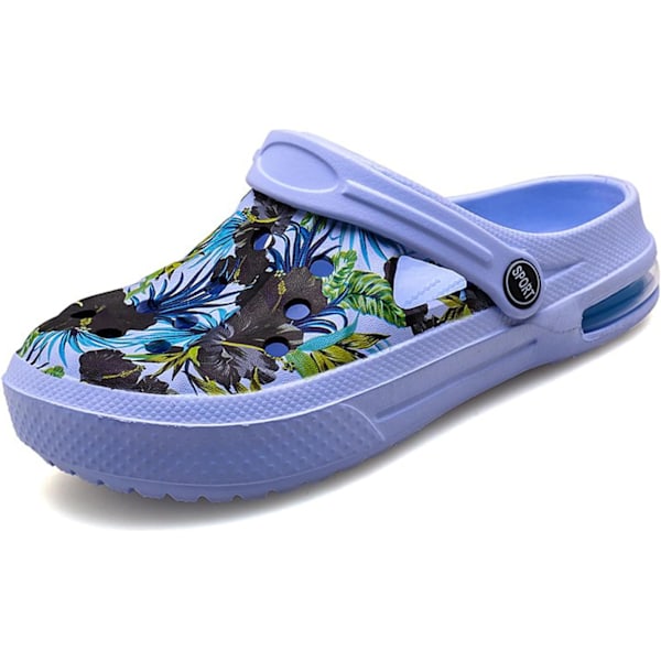 Kvinners hage tresko sko casual tøffel strand sandaler sklisikre basseng vannsko hjemmesko sommer fottøy Blue 11inch 6.5 Women/5 Men