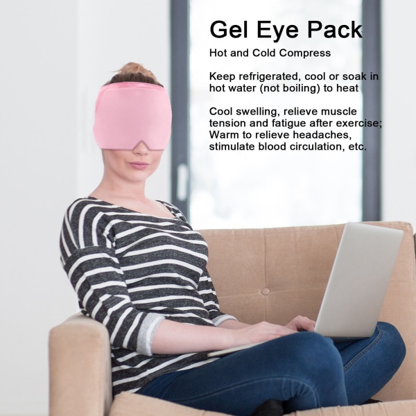 Gel Eye Pack Lett gjenbrukbar kjølende gel øyepakke for hodepine Puffiness Migrene Stress Relief Pink