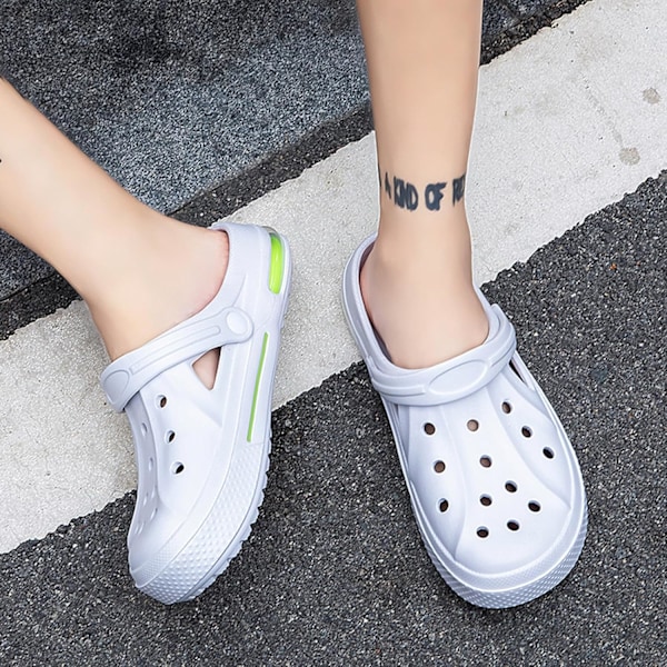 Kvinners hage tresko sko casual tøfler strand sandaler sklisikre basseng vannsko hjemmesko sommer fottøy white 11.25inch 10 Women/8.5 Men
