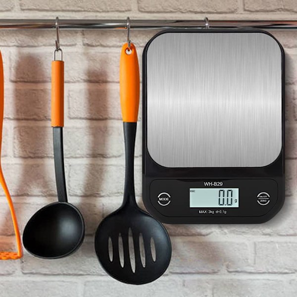 Matvåg - Vågskala för mat i uns och gram, digital köksvåg, 0,05 oz/1 g 15 lb/7 kg vattentät rostfri vägningsplattform för kakor