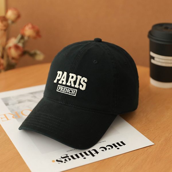 All-match Baseball Cap Damemode Retro Blød Top Cap Høj Kvalitet Åndbar Bomuldshat Mænd black