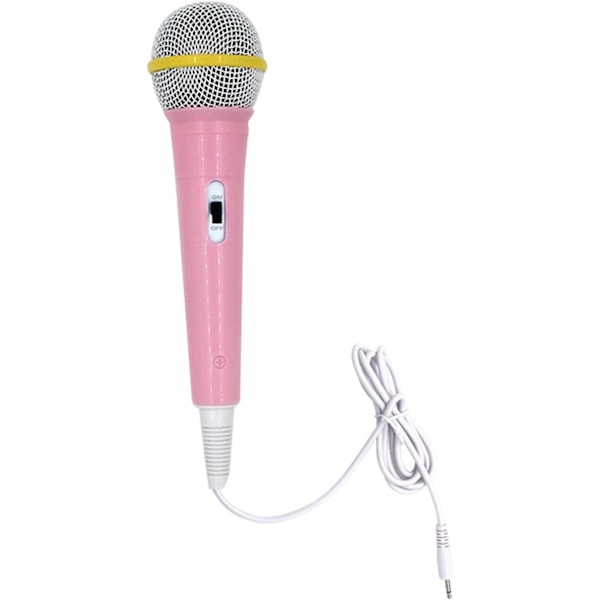 Wired Microphone, Wired Dynamic Microphone 3.5mm Jack Lightweight No Battery for Kids Singing Mechine Home Wired Microphone(Pink)