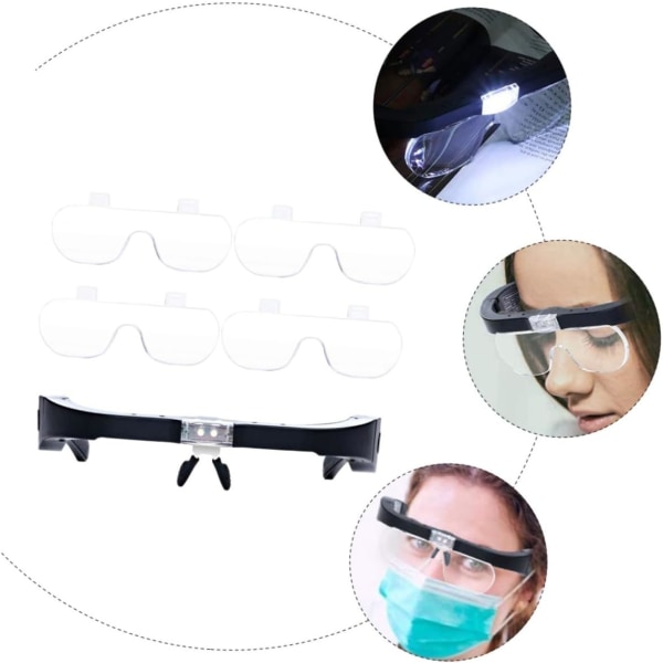 WJ Förstoringsglas LED-förstoringsglas Skärmförstoringsglas Displayglasögon Läsglasögon med LED-ljus Förstoringsspegel Händer Förstoringsglas M