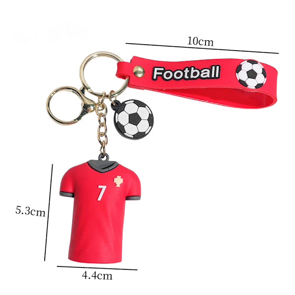 5 st 3d Epoxy Fotbollströja Nyckelring Fotbolls-VM Present VM Souvenir Nyckelring