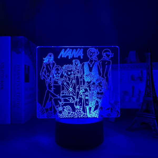 3D Lampe Manga Nana Gruppe til Soveværelses Dekoration Natlys Fødselsdag Anime Gave Rum Dekoration Bord Led Natlys Nana