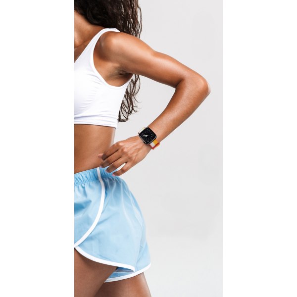 Sport Nylon-reimer for Apple Watch 42/44/45mm, elastiske løkkevevde myke reimer for iWatch Series 8 7 6 5 4 3 2 1 SE
