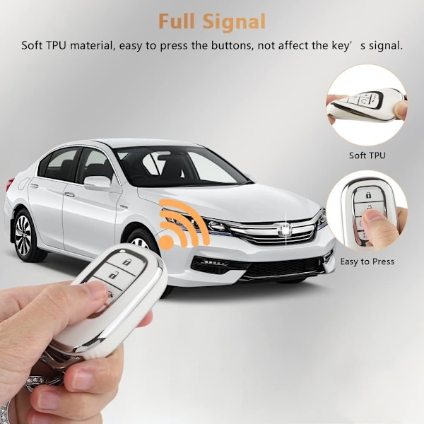 PIFOOG Auton avaimen kotelo Honda Civic 2022 2023 -tarvikkeisiin TPU Pehmeät avaimet Fob kuori kotelo 5 - painikkeen auton älykäs avaimeton sisäänkäynti kotelot Kimalteleva avaimenperä