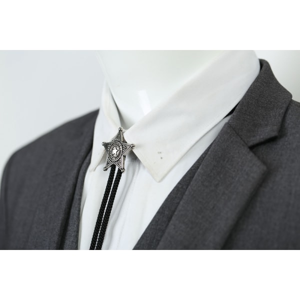 Bolo Tie Läder Slips Western Halsband Kostymtillbehör för män, kvinnor (A)
