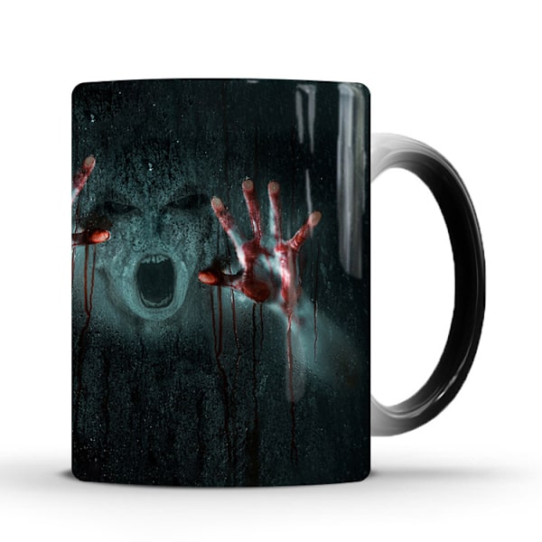 Färgväxlande mugg 11oz, Walking Dead keramisk kaffemugg värmekänslig kopp, skräck Walking Spooky kaffemuggar, roliga muggar, cool kopp, magisk gåva