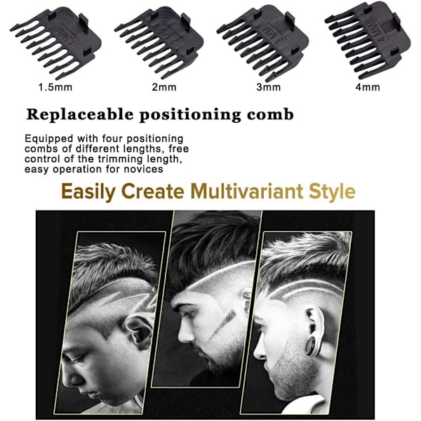 Winnieindustries hårtrimmers för män, klippmaskiner för hårklippning, sladdlös barberhårstrimmer, elektrisk T-blad grooming kit för hår Gold