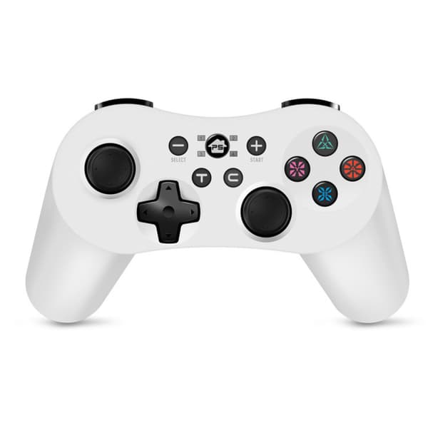 Trådløs kontroller for PS3, Gamepad-kontroller for Playstation 3/Switch/Android/PC/PC360 med seks akser, dobbel vibrasjon, turbofunksjon – hvit