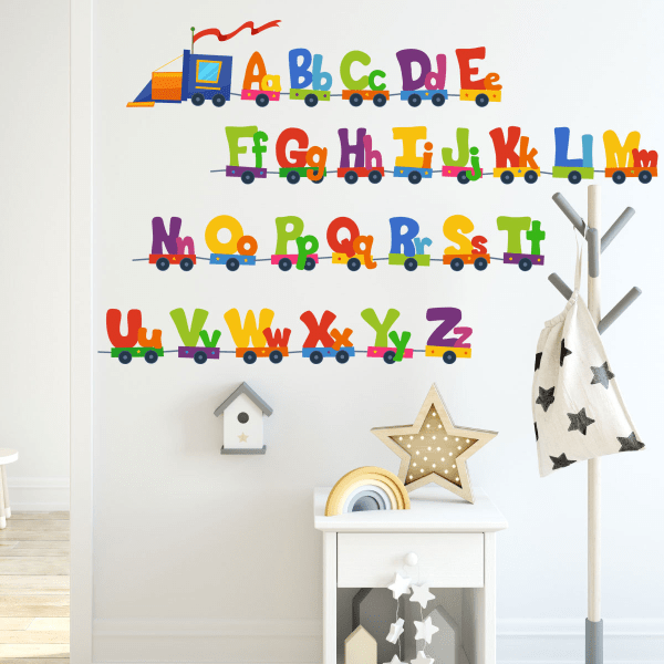 Värikäs eläinten aakkoset ABC-lasten seinätarrat irrotettavat lastenhuoneen makuuhuoneen olohuoneen seinämaalaukset