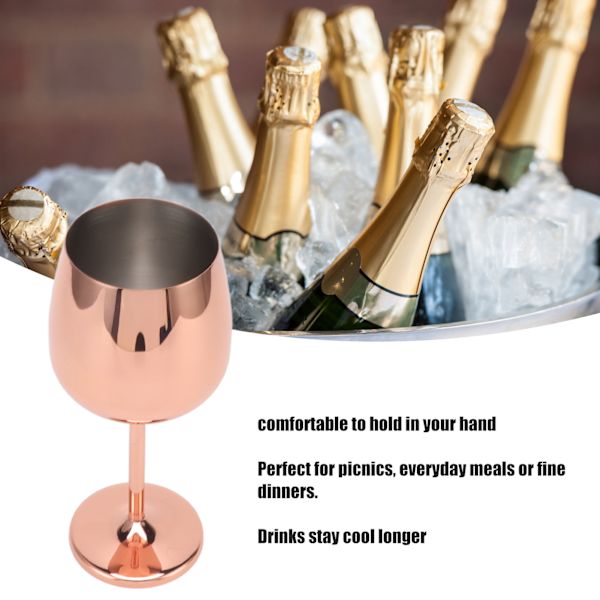 Metall Vinglas Champagne Glas Kopp Rostfritt Stål Kall Isolering Hem Dekoration