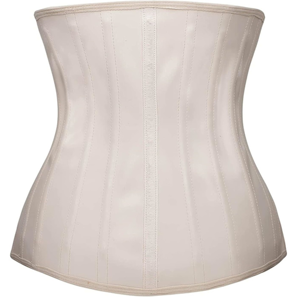 Midjetränare för kvinnor Latex Underbust Midjetränare Korsett Sportbälte Timglas Kroppsformare Beige L