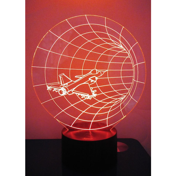3D Natlys LED Illusion Lampe Sengelampe Bordlampe, ATTOE 7 Farveskiftende Lys med Akryl Flad & ABS Base & USB Oplader som Hjemmedekoration