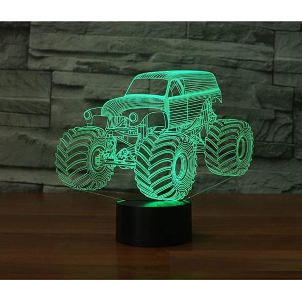 3D Traktorbil Fjärrkontroll 16 Färger Nattlampa Illusion Akryl LED Bord Sänglampa Barn Sovrum Skrivbords Dekoration Födelsedagspresenter Leksak för Barn
