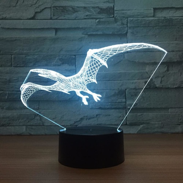 Flyvende Dinosaur Drage 3D Lampe USB Led Lampe Dyr Pterosaur Vinger Bord Natlys Børnefødselsdagsgave Belysning