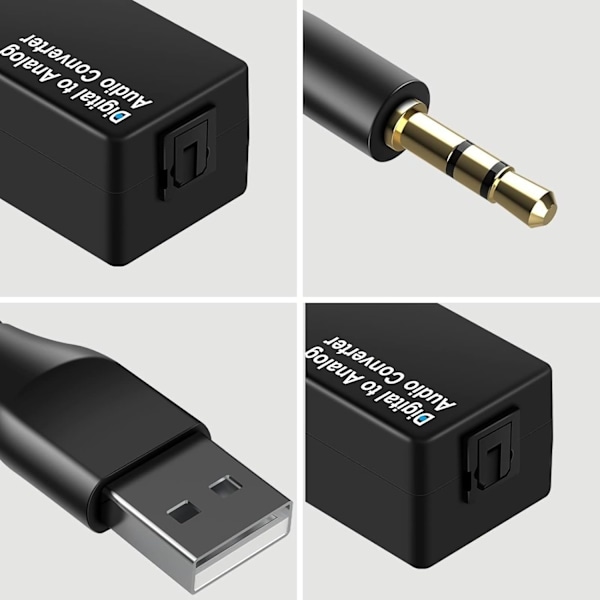 Digital lyd analog optisk kabel 3,5 mm til RCA USB-konverter Hdmi-adapter Aux Coax-boks Video USB Spdif Slink Dac til digital Dac Tv
