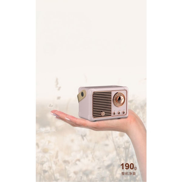 Kannettava langaton vintage-radiokaiutin stereofonisen äänen ja rikkaan basson kera, söpö vanhanaikainen tyyli, tukee Bluetoothia/U-levyä/TF-korttia/AUXia