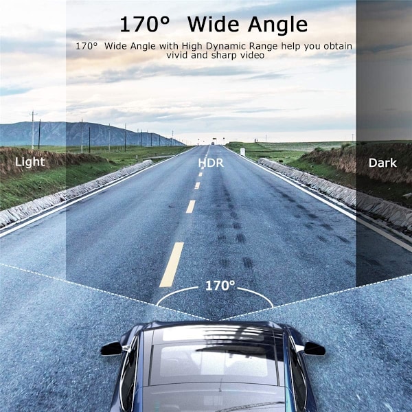 Dashcam fram och bak 1080P Full HD Dubbel Dashkamera i bilkamera Instrumentpanelskamera Dashcam för bilar 170 vidvinkel med 3,0\" LCD-skärm Nattvi