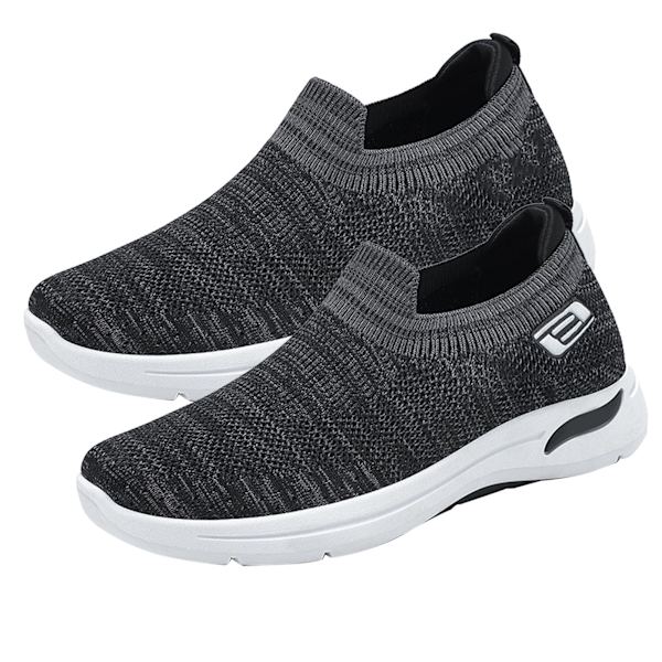 Herr Mesh Sneakers Andas Bekväm Dämpning Fällbar Resistent Mjuk Sula Stilig Herr Casual Skor Black 40