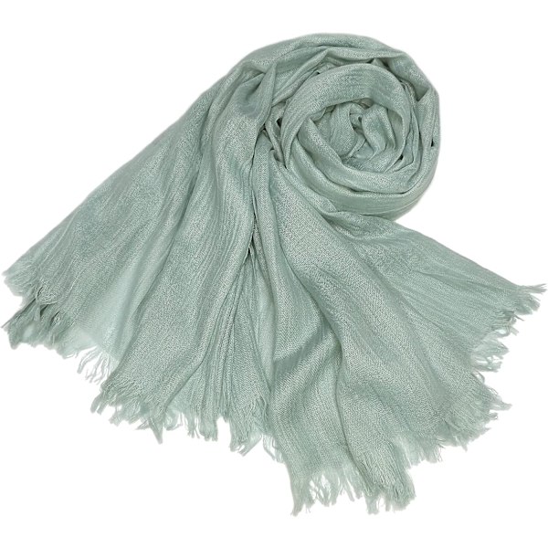 Kvindernes sommer tørklæder lette store lange gaze sjal linned strand wrap plain 75”×43”,Mint Green