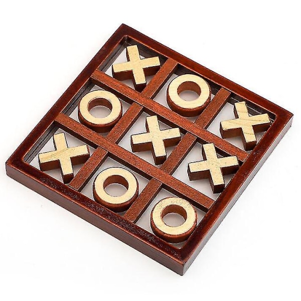 Massivt trä Tic-tac-toe brädspel, barns leksaker