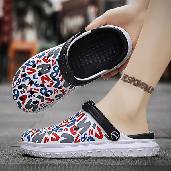 Herre- og damesko til havearbejde, sommersandaler, lette, skridsikre sko til gåture, unisex voksensko til pool, strand, have, køkken og brusebad Navy 9.75inch 12 Women/10 Men
