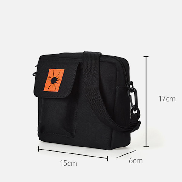 Herre Lille Messenger Taske Multi Lommer Letvægts Nylon Skuldertaske til Daglig Brug  Gratis Størrelse Black