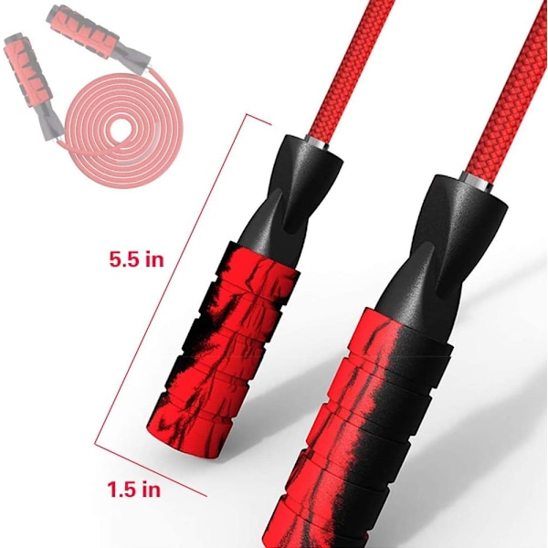 Springtov i bomuld, justerbar, vægtet hoppetov til kvinder, voksne og børn, atletisk fitnessøvelse, hoppetov (lyserød) Red